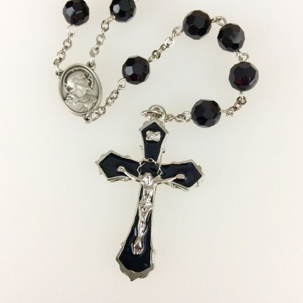 Jet Crystal Rosary