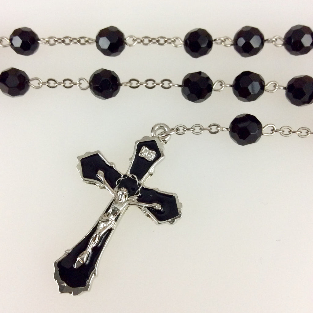 Jet Crystal Rosary