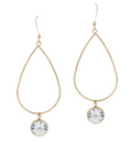 Gold Floating Crystal Drop Earrings