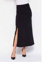 Fold Over High Waist Maxi Skirt