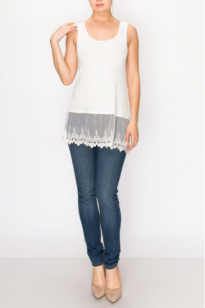Embroidered Lace Extender Tank – Cotton Patch Boutique