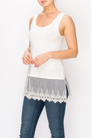 Embroidered Lace Extender Tank