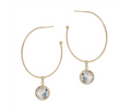 Gold Floating Crystal Hoops