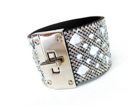 Royal Ice White Diamond Silver Cuff Bracelet