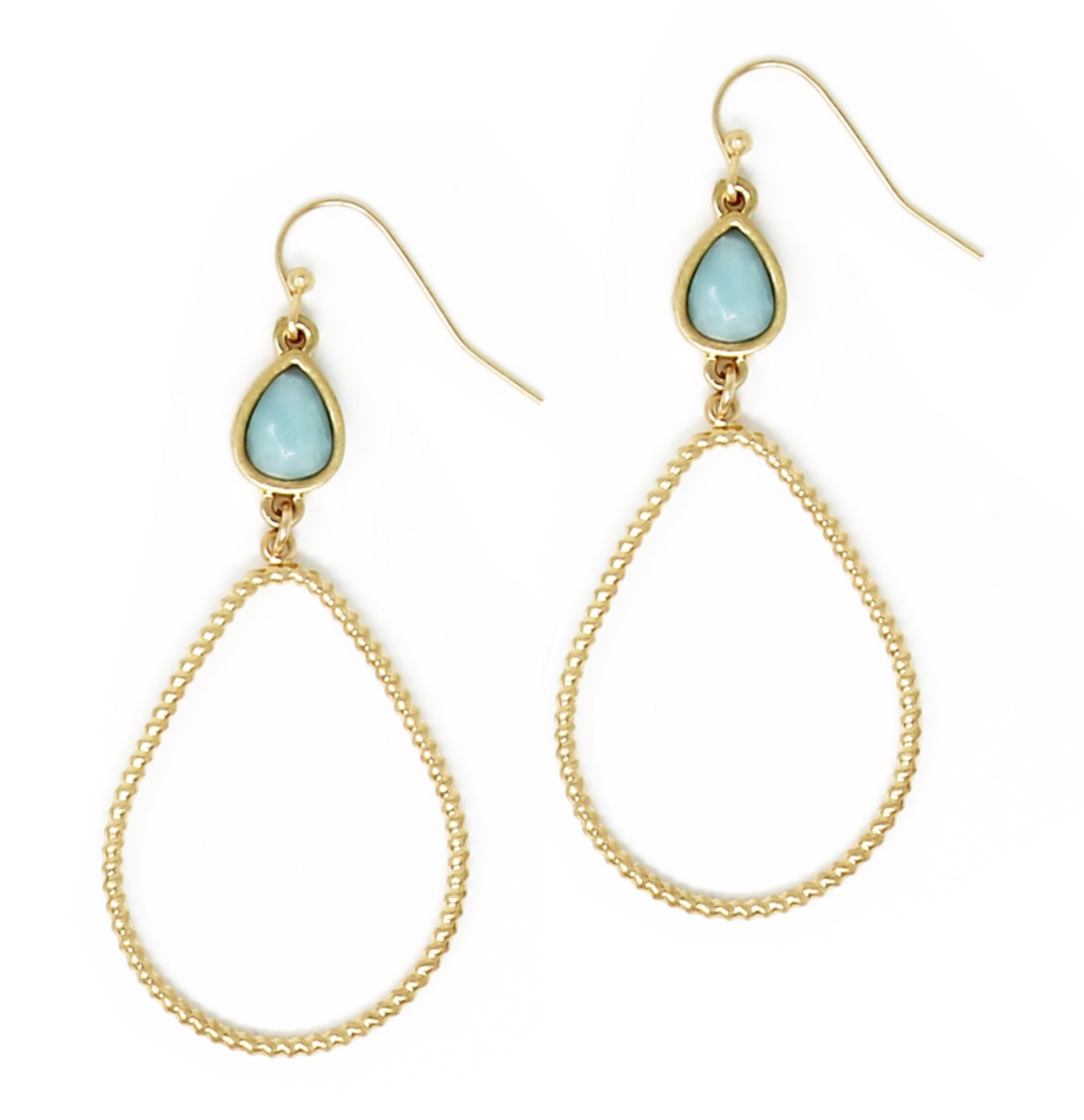 Turquoise Twisted Teardrop Earrings