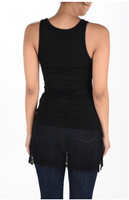 Black Embroidered Lace Extender Tank